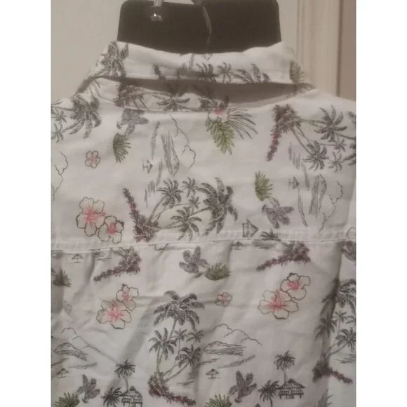 Tommy Bahama Mens Medium M Linen Cotton Short Sleeve Button Up Hawaiian Shirt - Picture 7 of 13